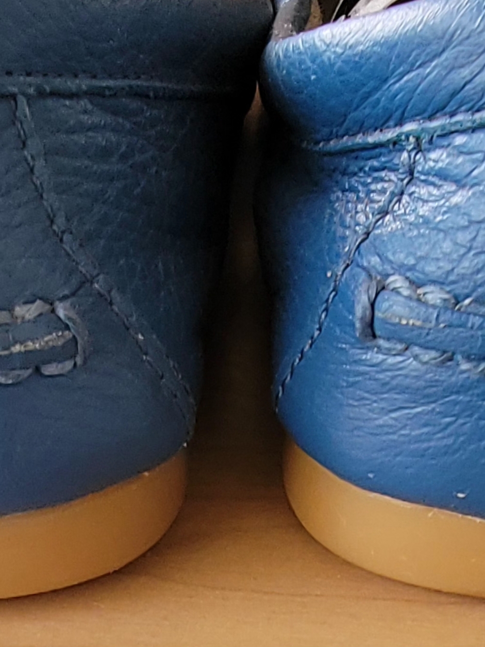 Coach Blue Leather Moccasin Loafers with Gold Hardware - Picture 4 of 8